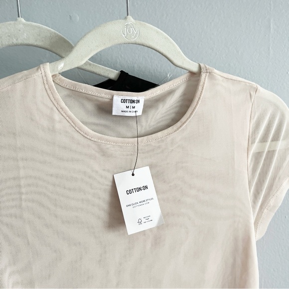 Cotton On | Bundle of 2 Becca Mesh Gathered Short Sleeve Tee in Stone - Picture 2 of 7